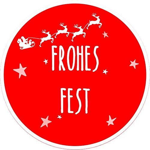 wolga-kreativ 120 Aufkleber Weihnachten "frohes Fest" rot Geschenk Advent Frohe Weihnachten Etiketten selbstklebend für Geschenke von wolga-kreativ