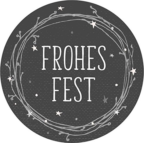 wolga-kreativ 120 Aufkleber Weihnachten "frohes Fest" schwarz Geschenk Advent Frohe Weihnachten Etiketten selbstklebend für Geschenke von wolga-kreativ