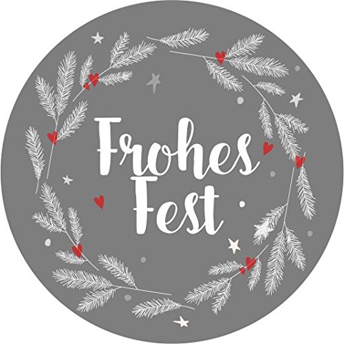 wolga-kreativ 120 Aufkleber Weihnachten grau "frohes Fest" Geschenk Advent Frohe Weihnachten Etiketten selbstklebend für Geschenke von wolga-kreativ