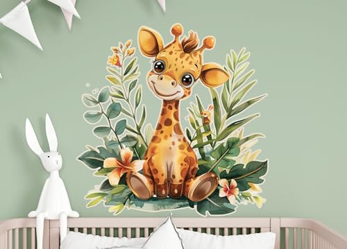 wolga-kreativ Wandtattoo Wandsticker Kinderzimmer Aufkleber Wandbild Safari Giraffe Wanddeko Set Kinder- Spiel- Baby- Junge-n Zimmer von wolga-kreativ