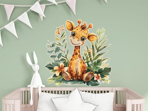 wolga-kreativ Wandtattoo Wandsticker Kinderzimmer Aufkleber Wandbild Safari Giraffe Wanddeko Set Kinder- Spiel- Baby- Junge-n Zimmer von wolga-kreativ