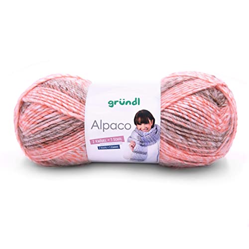 Alpaco von Gründl,200 g / 256 m,90% Polyacryl/10% Alpaka,coloriertes Alpaka-Mischgarn z.Stricken u. Häkeln, (02) von wolldealer 24