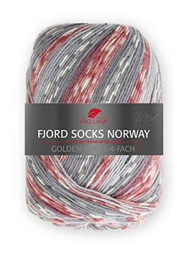 Fjord Socks Norway von Pro Lana,100g,420m,Sockenwolle 4-fädig,Muster kommt direkt aus dem Knäuel,NS 2-3 (382) von wolldealer 24