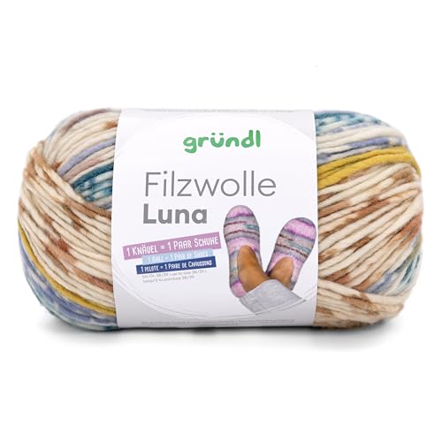 Gründl Filzwolle Luna, 200 g / 200 m, 1 Knäuel, 100% Schurwolle, für Handwäsche, Filzen in Waschmaschine, Nadelstärke: 8-9 (04) von wolldealer 24