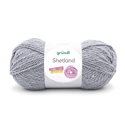Gründl Shetland Handstrickgarn, Wolle, Grau, 1 x 100 g von Gründl