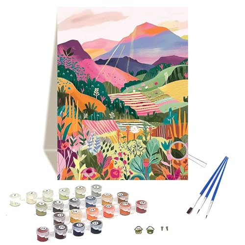 wonloong Malen nach Zahlen für Erwachsene, Malen-nach-Zahlen-Kits, Anfänger, DIY-Acryl-Pigment-Landschaft, Leinwand, Malen nach Zahlen, Kits für Kunst, Handwerk, Geschenk, 30,5 x 40,6 cm (ohne Rahmen) von wonloong