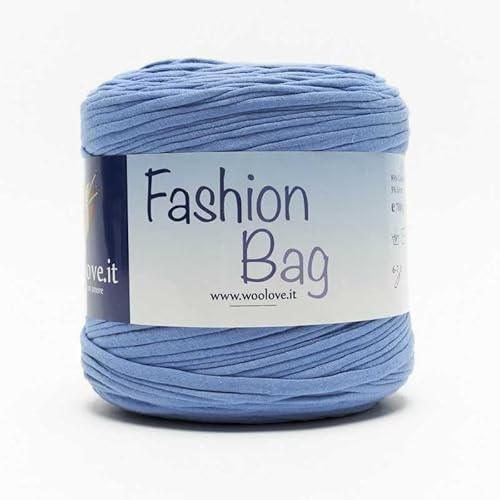 Woolove - Fashion Bag - Strapazierfähiges elastisches Baumwollband aus Stoffschnitten Gewicht 700 g für Nadel/Häkelnadeln: 6.00/7.00 Kornblume - 135 von woolove