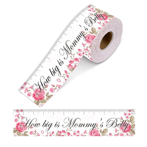 How Big is Mommy's Belly Baby Shower Tape Ratespiel Babyparty Spiel Gewinner messen 20 m Baby Shower Papier Maßband Dekoration für Mädchen Geschenke Party Favors von wootile