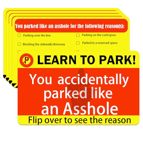 Parkkarten mit englischer Aufschrift "You Parked Like an Asshole Bad Parking Cards", 150 Stück, lustige Parkplatz-Verstoßkarten, verschiedene Gründe für Autostreich, Geschenk (150 Stück) von wootile