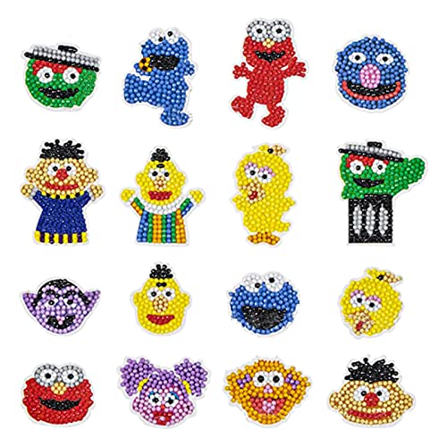 wopin 12 Sesame Street Diamond Painting Sticker Sesame Street Diamant Painting Bilder Kinder 5d Diamond Painting Anfänger Set Schöne Handgemachte Deko Sehr gut für Anfänger und Kinder geeignet von wopin