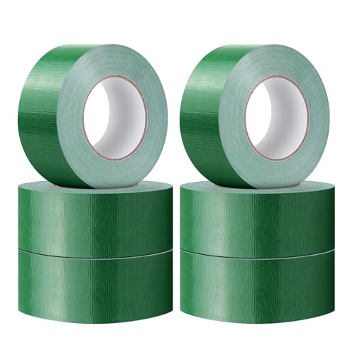 wowspeed 6 Rollen Panzertape extra stark, 5cm x 25m - Wasserdichtes Reparaturband für Innen & Außen Gewebeverstärktes, Klebeband Handreißbar für Verbinden Abdichten Bündeln(Grün) von wowspeed