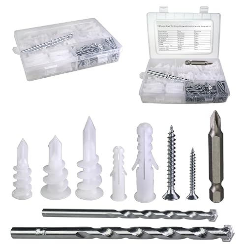 WOWSUPM 285-teiliges selbstbohrendes Trockenbaudübel und Schrauben-Set für Trockenbauwände, 34 kg von wowsupm