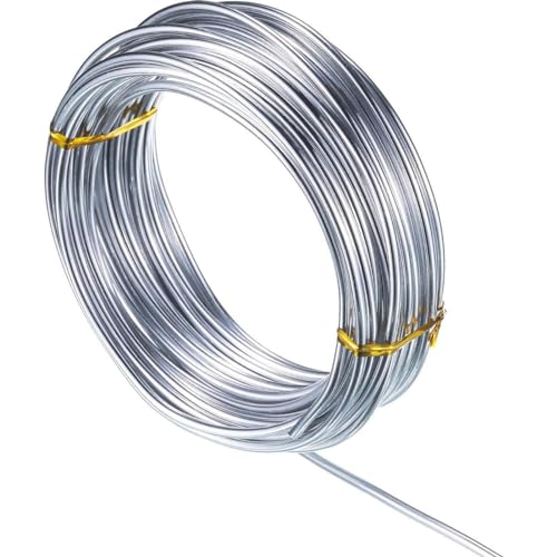 wqibq 2mm Draht Zum Basteln, Aluminiumdraht Anodized Basteldraht Silber Schmuckdraht Wire Draht Sehr Weich, Biegsam und Vielseitig Verwendbar für die Herstellung von wqibq