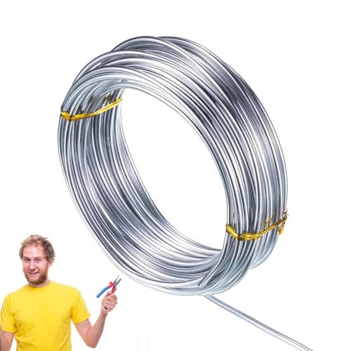 wqibq 2mm Draht Zum Basteln, Aluminiumdraht Anodized Basteldraht Silber Schmuckdraht Wire Draht Sehr Weich, Biegsam und Vielseitig Verwendbar für die Herstellung von wqibq