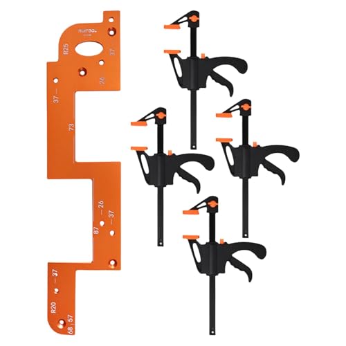 wqibq Arcs-Nutform, Arcs-Rillen-Anleitung, Metallholz-Nutanleitung, Holzbearbeitungs-Schlitzschablonen, Slotting Locator Praktische Griff-Slot-Schablone für Wohnmöbel von wqibq