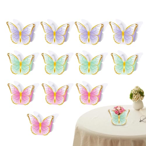 wqibq Schmetterling Tischdeko für Tische, Schmetterling Tischdeko Schmetterling, 12 Stück Schmetterlingsdeko | Schmetterlingsdekorationen für Babyparty, Partybedarf von wqibq