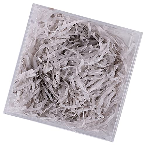 wueiooskj 1 Packung Lafite Papier Bast Füller Geschreddert DIY Geschenk Füllmaterial Verpackungsmaterial Handwerk Hochzeit Ostern Weihnachten, Silber grau von wueiooskj