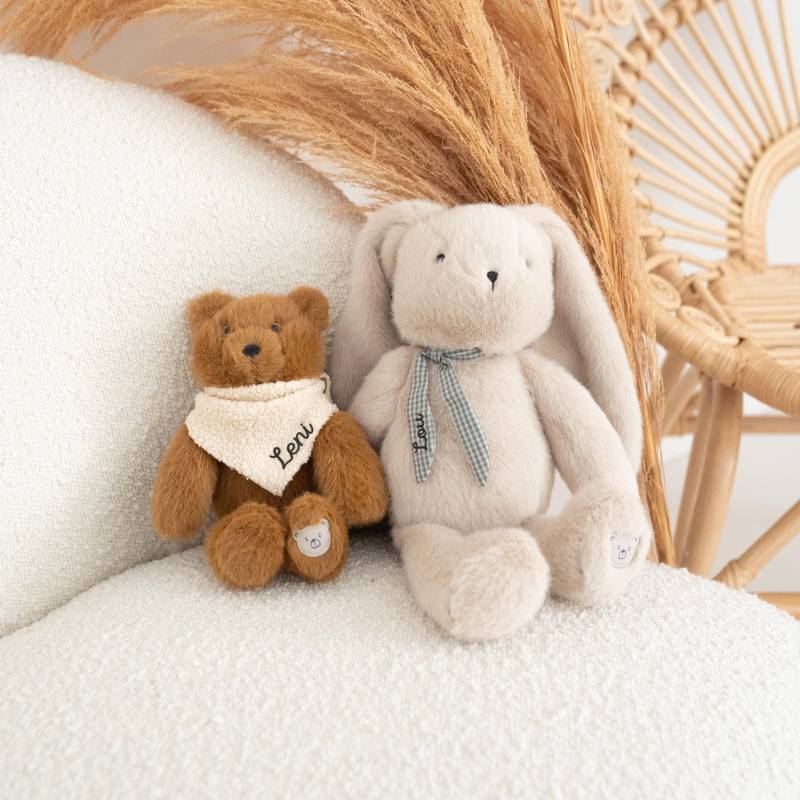 Kuscheltier Personalisiert, Geschenk Zur Geburt, Stofftier, Babygeschenk, Babypartygeschenk, Plüsch Hase, Ostergeschenk von wunderwunsch