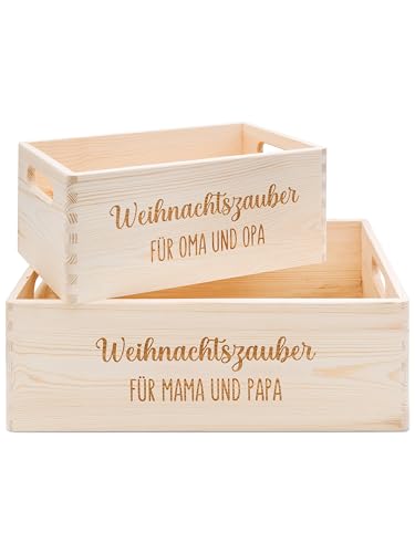 wunderwunsch® - Personalisierter Adventskalender zum selber befüllen - Adventskiste Holz mit hochwertiger Gravur - Weihnachtsmarkt to go, Weihnachten Erwachsene (klein | 30x20x13cm) von wunderwunsch