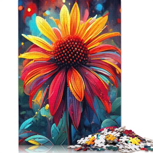 1000-teiliges Puzzle für Erwachsene „Die farbenfrohe Psychedelie der westlichen Sonnenhut“-Puzzle Geschenkpapier-Puzzle tolles Geschenk für Erwachsene 1000 Teile (38 x 26 cm) von wuzihanptpt