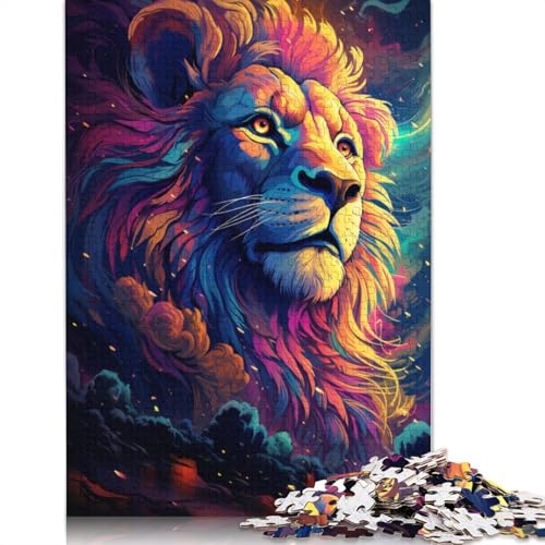 1000-teiliges Puzzle für Erwachsene Fantasie-Puzzle mit Buntem Löwenmotiv Geschenkpapier-Puzzle tolles Geschenk für Erwachsene 1000 Teile (38 x 26 cm) von wuzihanptpt