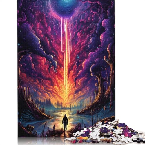 1000-teiliges Puzzle für Erwachsene psychedelische Nachtszene Puzzle aus Geschenkpapier tolles Geschenk für Erwachsene 1000 Teile (38 x 26 cm) von wuzihanptpt