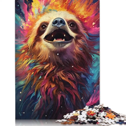 Puzzle für Erwachsene mit 1000 Teilen Farbmalerei Faultier-Puzzle Geschenkpapier-Puzzle tolles Geschenk für Erwachsene 1000 Teile (38 x 26 cm) von wuzihanptpt