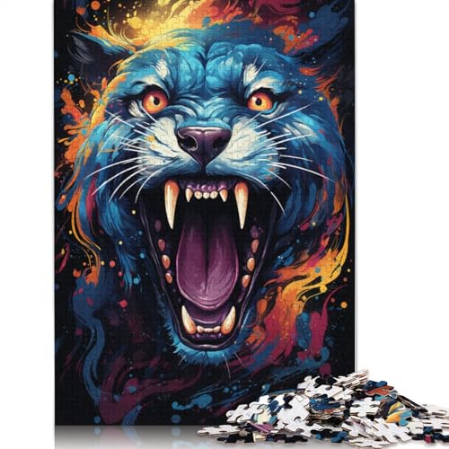 Puzzle für Erwachsene mit 1000 Teilen Malen Bunte Tiere Puzzle Geschenkpapier Puzzle tolles Geschenk für Erwachsene 1000 Teile (38 x 26 cm) von wuzihanptpt