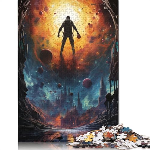 Puzzle für Erwachsene mit 1000 Teilen Weltraum-Basketballspieler Puzzle Geschenkpapier tolles Geschenk für Erwachsene 1000 Teile (38 x 26 cm) von wuzihanptpt