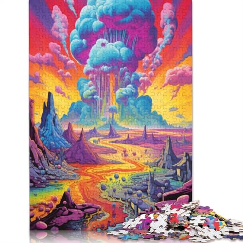 Puzzle für Erwachsene mit 1000 Teilen psychedelische farbenfrohe Landschaft Puzzle aus Geschenkpapier tolles Geschenk für Erwachsene 1000 Teile (38 x 26 cm) von wuzihanptpt