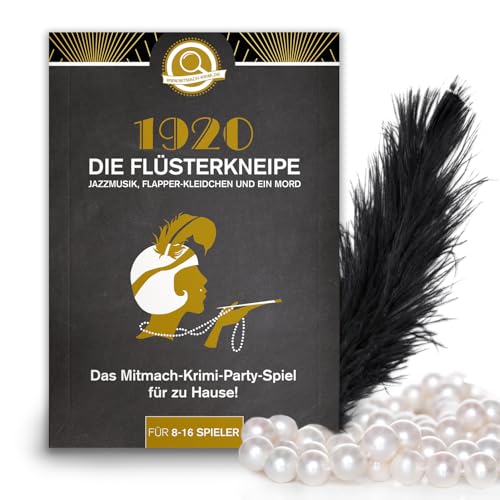 Krimidinner Partyspiel: 1920 Die Flüsterkneipe – Jazzmusik, Flapper-Kleidchen und EIN Mord (für 8-16 Personen), Gatsby, Krimispiel, Krimiparty, Flapper Kleid, Jazz, Goldene 20iger von www.mitmach-krimi.de