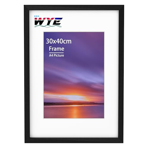 wyewye Bilderrahmen 30x40 cm Holz Acryl (ohne Glas) 30x40 cm Schwarze Posterrahmen mit 20x28,7 cm Halterung für den Druck von Zertifikaten, Fotorahmen an der Wand Hängen von wyewye