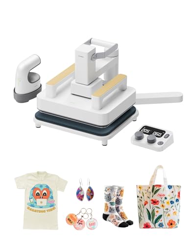 xTool 3-in-1 Transferpresse Kit, Smart Press & Mini Bügelpresse mit Plattform & Steuerungspod, 10-25KG Hochdruck, Abnehmbare Tragbare Hitzepresse für T-Shirts, HTV Vinyl, Sublimation, Bastelarbeiten von xTool