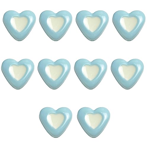 10 Stück flache Acryl-Herz-Perlen in Herzform, Abstandshalter für Schmuck- und Armbandherstellung von xbiez