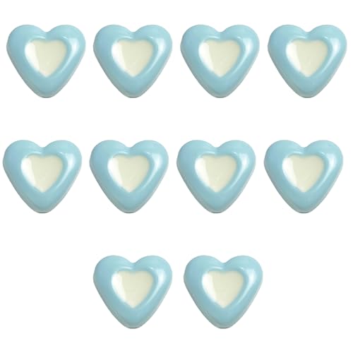 10 Stück flache Acryl-Herz-Perlen in Herzform, Abstandshalter für Schmuck- und Armbandherstellung von xbiez