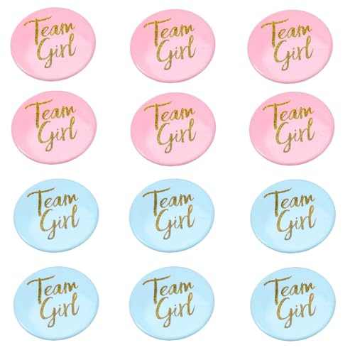 12/24 Stück Baby Shower Badges Pin Festival Baby Geschlecht Entdeckung Weißblech Abzeichen Einzigartige Brosche für Mutterschaft Party von xbiez