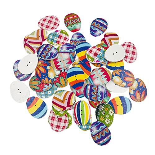 50 Stück gemischte Farben Holzknöpfe mit 2 Löchern zum Nähen Scrapbooking von xbiez