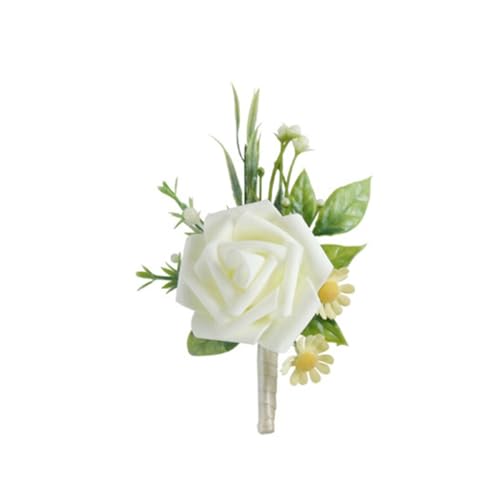 Ansteckblume mit Kunstblumen, Anstecknadel, für das Handgelenk, für Brautjungfern, elegante Anstecknadel für Hochzeit, Handgelenk, Party-Zubehör von xbiez