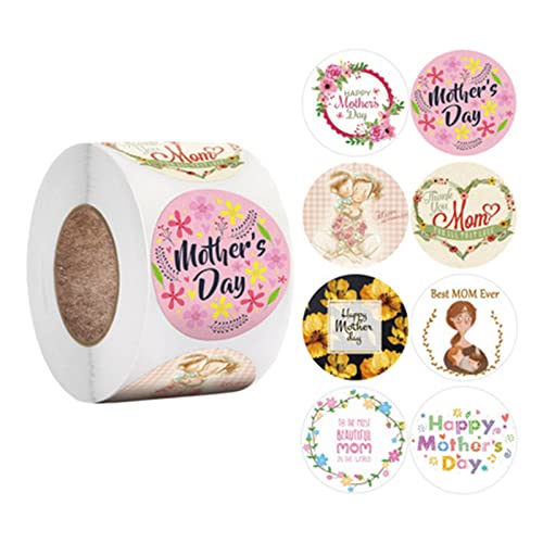 Aufkleber "Happy Mother's Day", rund, selbstklebend, für Umschläge, Geschenkpapier, Boxen, Karten, Dekoration, 500 Stück von xbiez