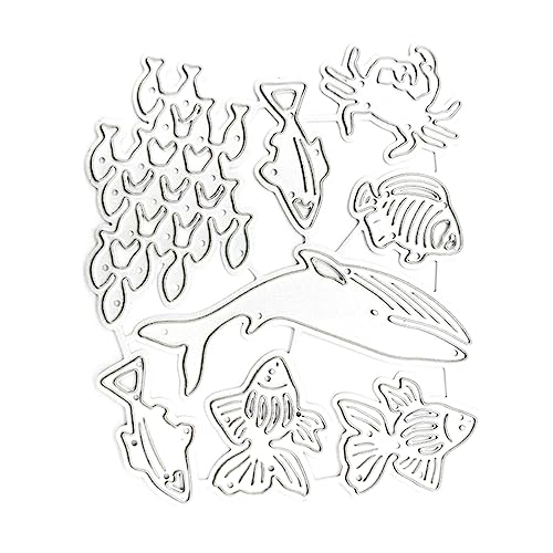 xbiez Fisch Metallstanzformen Familien Angeln Stanzformen Prägeschablonen Formen Für DIY Alben Karten Scrapbooking Dekorationen Fisch Stanzformen Für Die Kartenherstellung Familien Angeln Stanzformen von xbiez