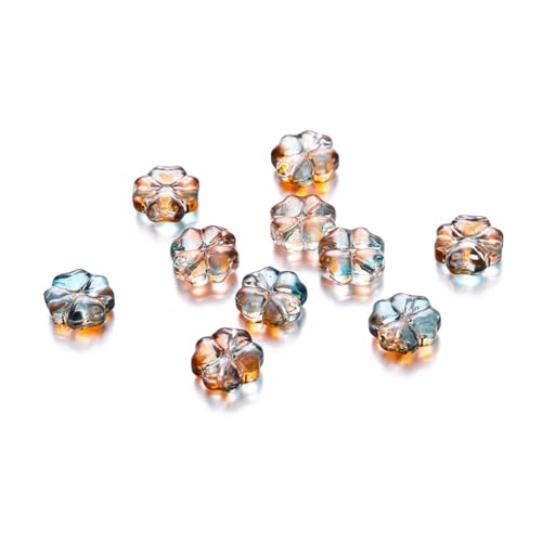 xbiez Beliebtes mehrfarbiges Glas-DIY-Zubehör, vierblättriges Kleeblatt-Anhänger, DIY, handgefertigtes Armband, Halskette, Ohrringe, Clip-Materialien von xbiez