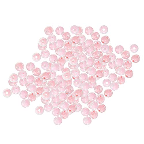 Glänzende Kunstharzperlen, handgefertigt, Halskette, Armband, Schmuck, Perlenzubehör, 8 mm, 500 g (glossy pink) von xctopest