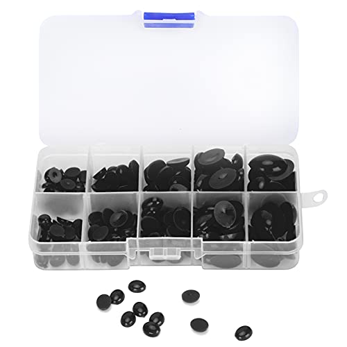 KUNSTSTOFFAUGEN, NASEN, OVAL, FLACH, PUPPE, TEDDYBÄR, STOFFTIERE, SPIELZEUGHERSTELLUNG, ZUBEHÖR, HANDWERKZUBEHÖR (180 pieces per box (black))) von xctopest