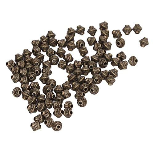 xctopest 100Pcs Antique Bronze Rondelle Spacer Beads,Tibetan Spacer Beads Bronze Color Zinc Alloy Bronze Spacer Beads,Large Hole Loose Spacer Beads for Craft Jewelry DIY von xctopest