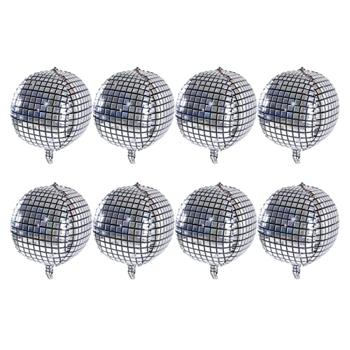 xctopest 8 Stück 4D-Silberfolienballon, Folienspiegel-Metallballon, glänzende, glattere Oberflächen, Aluminium-Heliumballons, für Geburtstagsfeiern, Weihnachten, Jubiläen von xctopest