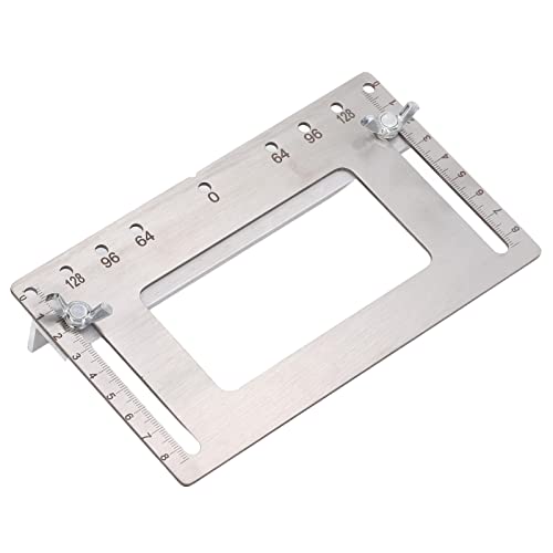 xctopest Cabinet Jig Hole Punching Locator,Shelf Pin Jig Drill Guide Woodworking Handle Punch Hole Locator,Stainless Steel Hole Drilling Template for Cabinet Door von xctopest