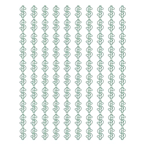 xctopest Dollar-förmige Büroklammern, Metall-Büroklammern, Metall, praktisch und zuverlässig, stabil, nicht leicht zu verblassen, kompakt und tragbar, leicht, tragbare von xctopest