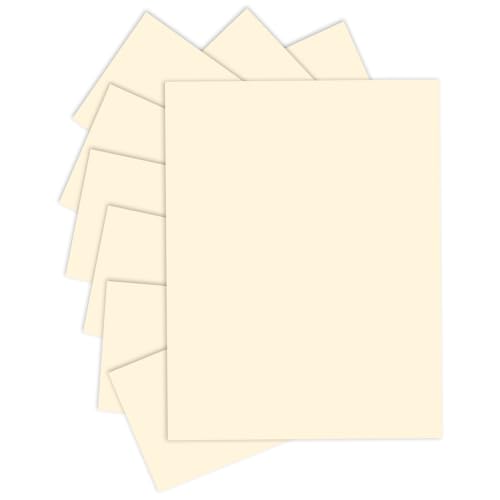50 Blatt dicker Karton, 250 g/m², Blanko-Karton für Einladungen, für DIY-Projekte, Grußkartenherstellung, Druck, Postkarten, Fotos (cremefarben, 12,7 x 17,8 cm) von xflyxin