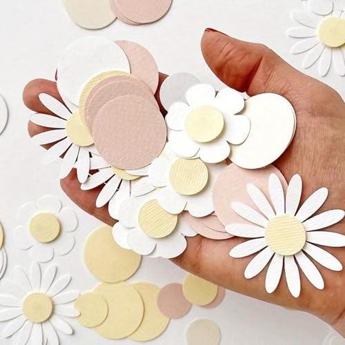 100 Pcs Gänseblümchen Deko,Gänseblümchen,Gänseblümchen Tortendeko,Blumen Konfetti,Konfetti,Gänseblümchen Konfetti Hochzeit Tischdeko,Hochzeit Basteln Diy Dekoration,Baby Shower Party Zubehör von xianshi