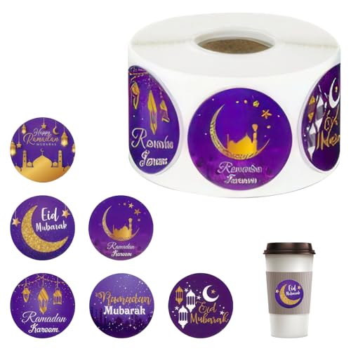 500 Stück Ramadan Sticker,Eid Mubarak Sticker,Aufkleber Dekoration Fensteraufkleber,Geschenkboxen Grußkarten Tortenbild für Diy Geldumschläge,Kalender Stickers Umschläge,Fenstersticker Geldgeschenke von xianshi